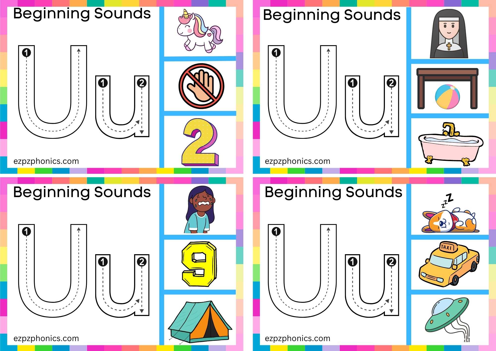 Trace The Letter U And Clip The Image Set 1